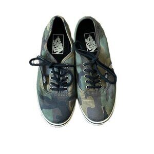 Vans Green Camo Shoes Mens 4.5 Woman’s 6